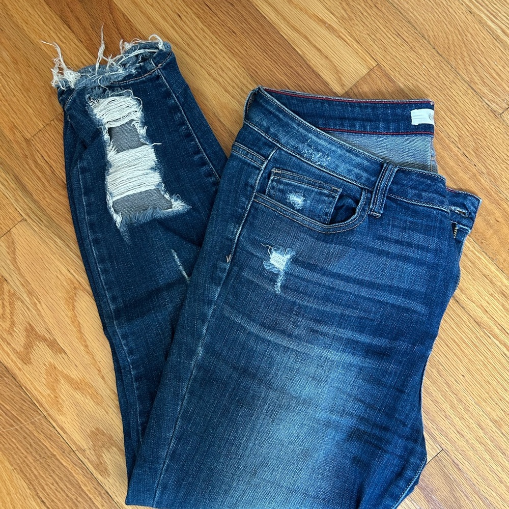 Cello Dark Blue Distressed Skinny Jeans